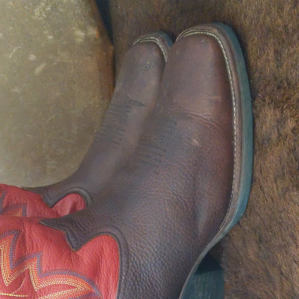 TONY LAMA 3R Buckaroo Rosston Red & Brown cowboy western boots #RR1017 sz 11D - Picture 12 of 16